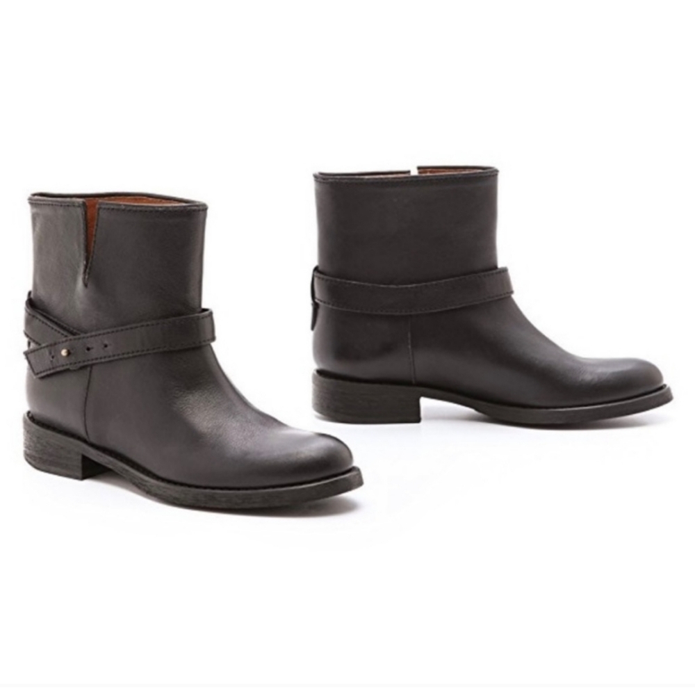 Madewell The Biker Black Moto Lowrider Leather Ankle Boots 6.5 - Picture 1 of 6